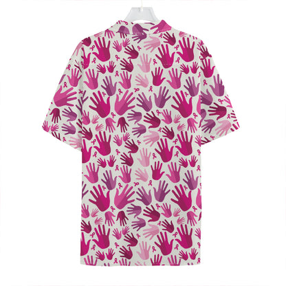 Pink Hand Breast Cancer Pattern Print Hawaiian Shirt