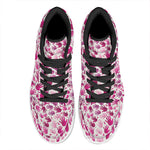 Pink Hand Breast Cancer Pattern Print High Top Leather Sneakers