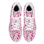 Pink Hand Breast Cancer Pattern Print High Top Leather Sneakers