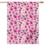 Pink Hand Breast Cancer Pattern Print House Flag