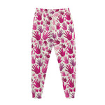 Pink Hand Breast Cancer Pattern Print Jogger Pants