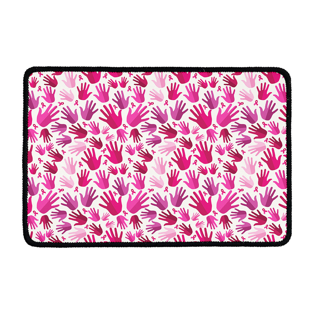 Pink Hand Breast Cancer Pattern Print Kitchen Mat