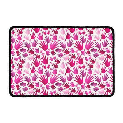 Pink Hand Breast Cancer Pattern Print Kitchen Mat