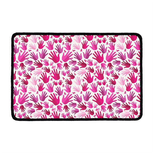 Pink Hand Breast Cancer Pattern Print Kitchen Mat