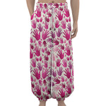 Pink Hand Breast Cancer Pattern Print Lantern Pants
