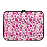 Pink Hand Breast Cancer Pattern Print Laptop Sleeve