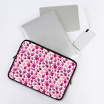 Pink Hand Breast Cancer Pattern Print Laptop Sleeve