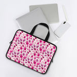 Pink Hand Breast Cancer Pattern Print Laptop Sleeve With Handle