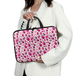 Pink Hand Breast Cancer Pattern Print Laptop Sleeve With Handle