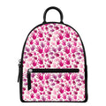 Pink Hand Breast Cancer Pattern Print Leather Backpack