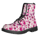 Pink Hand Breast Cancer Pattern Print Backpack