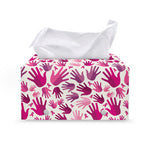 Pink Hand Breast Cancer Pattern Print Leather Tissue Box Cover