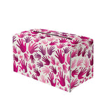 Pink Hand Breast Cancer Pattern Print Leather Tissue Box Cover