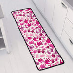 Pink Hand Breast Cancer Pattern Print Long Kitchen Mat