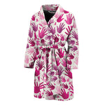 Pink Hand Breast Cancer Pattern Print Men's Bathrobe