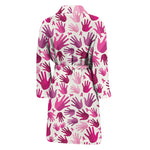 Pink Hand Breast Cancer Pattern Print Men's Bathrobe