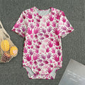 Pink Hand Breast Cancer Pattern Print Men's Bodysuit