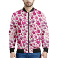 Pink Hand Breast Cancer Pattern Print Men's Bomber Jacket