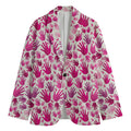Pink Hand Breast Cancer Pattern Print Men's Cotton Blazer