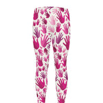 Pink Hand Breast Cancer Pattern Print Men's leggings