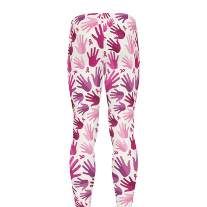Pink Hand Breast Cancer Pattern Print Men's leggings