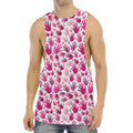 Pink Hand Breast Cancer Pattern Print Men's Muscle Tank Top