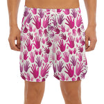 Pink Hand Breast Cancer Pattern Print Men's Split Running Shorts