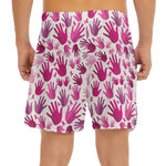 Pink Hand Breast Cancer Pattern Print Men's Split Running Shorts