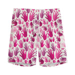 Pink Hand Breast Cancer Pattern Print Men's Sports Shorts