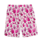 Pink Hand Breast Cancer Pattern Print Men's Sports Shorts