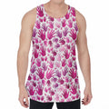 Pink Hand Breast Cancer Pattern Print Men's Velvet Tank Top