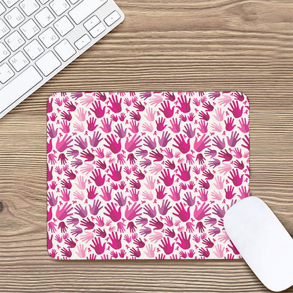 Pink Hand Breast Cancer Pattern Print Mouse Pad