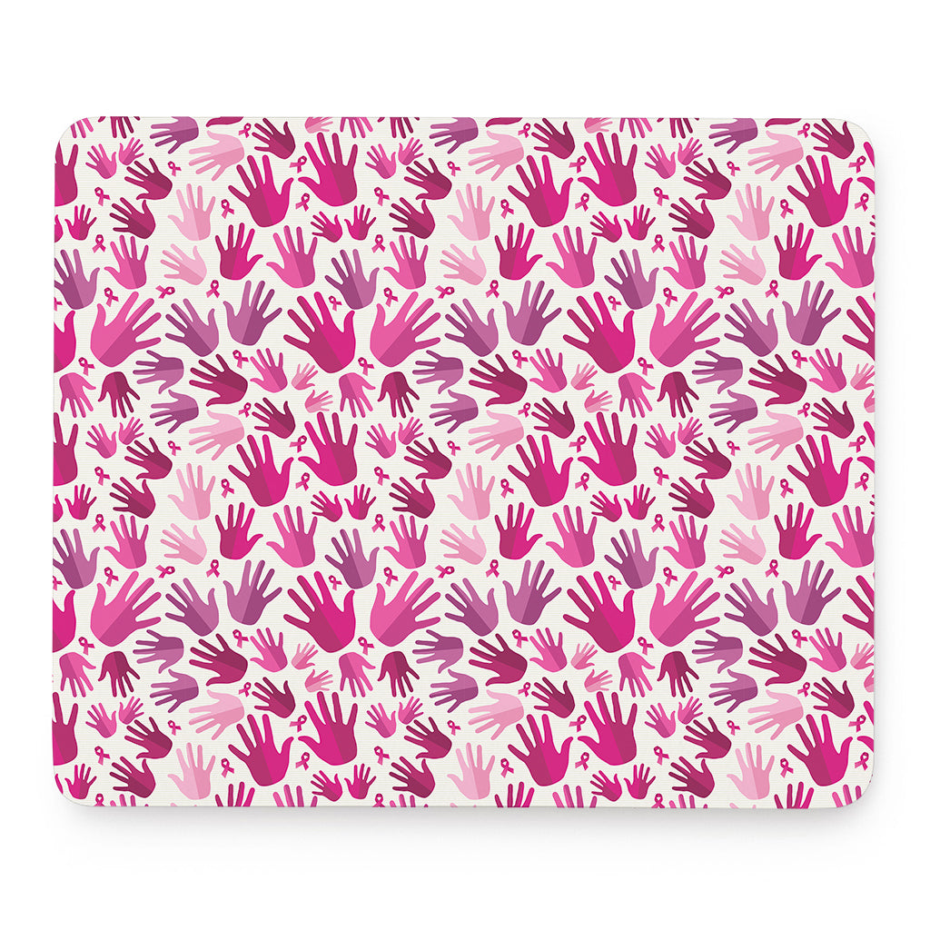 Pink Hand Breast Cancer Pattern Print Mouse Pad