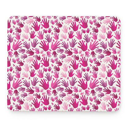 Pink Hand Breast Cancer Pattern Print Mouse Pad