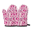 Pink Hand Breast Cancer Pattern Print Oven Mitts