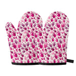 Pink Hand Breast Cancer Pattern Print Oven Mitts