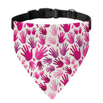 Pink Hand Breast Cancer Pattern Print Over The Collar Dog Bandana