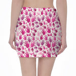 Pink Hand Breast Cancer Pattern Print Pencil Mini Skirt