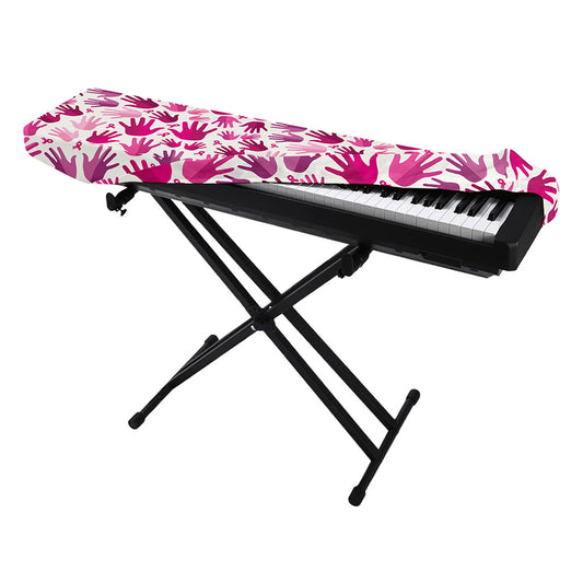 Pink Hand Breast Cancer Pattern Print Piano Keyboard Cover