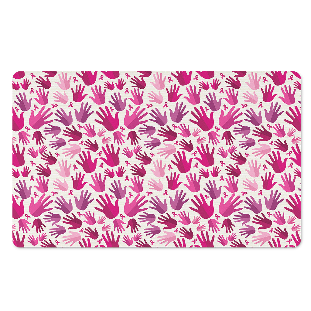 Pink Hand Breast Cancer Pattern Print Polyester Doormat