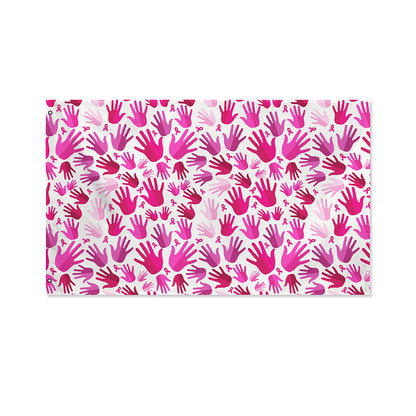 Pink Hand Breast Cancer Pattern Print Polyester Flag