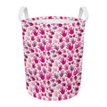 Pink Hand Breast Cancer Pattern Print Round Laundry Basket