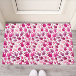 Pink Hand Breast Cancer Pattern Print Rubber Doormat