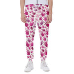 Pink Hand Breast Cancer Pattern Print Scuba Joggers