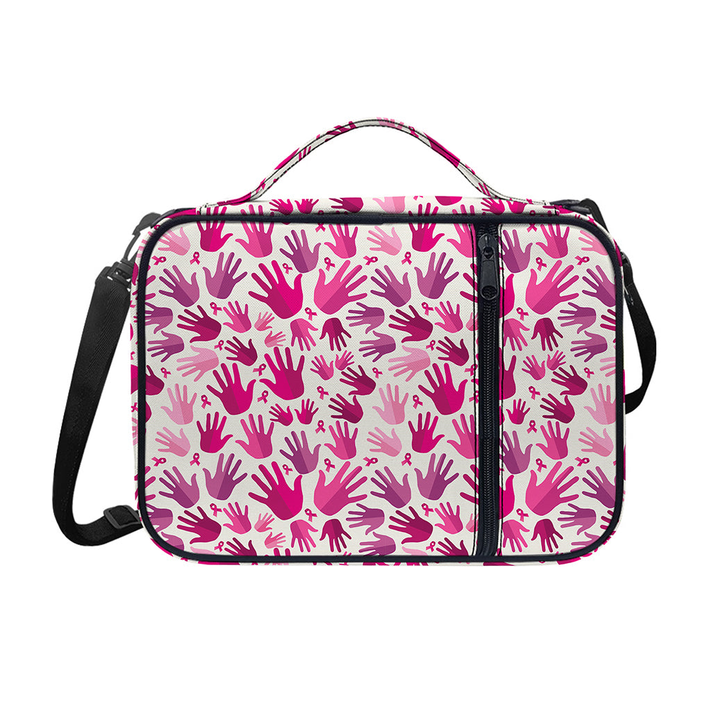 Pink Hand Breast Cancer Pattern Print Shoulder Strap Bible Bag