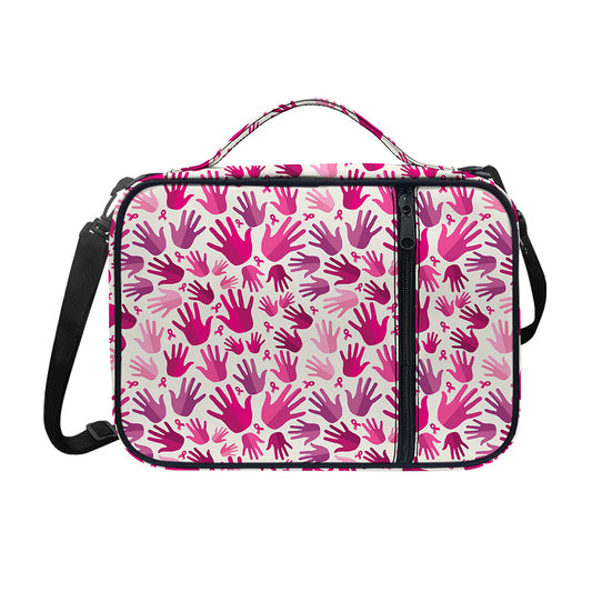 Pink Hand Breast Cancer Pattern Print Shoulder Strap Bible Bag