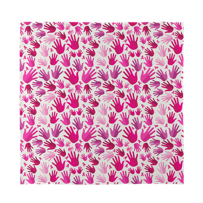 Pink Hand Breast Cancer Pattern Print Silk Bandana