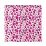 Pink Hand Breast Cancer Pattern Print Silk Bandana
