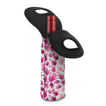 Pink Hand Breast Cancer Pattern Print Single Neoprene Wine Tote