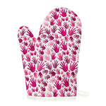 Pink Hand Breast Cancer Pattern Print Single Oven Mitt